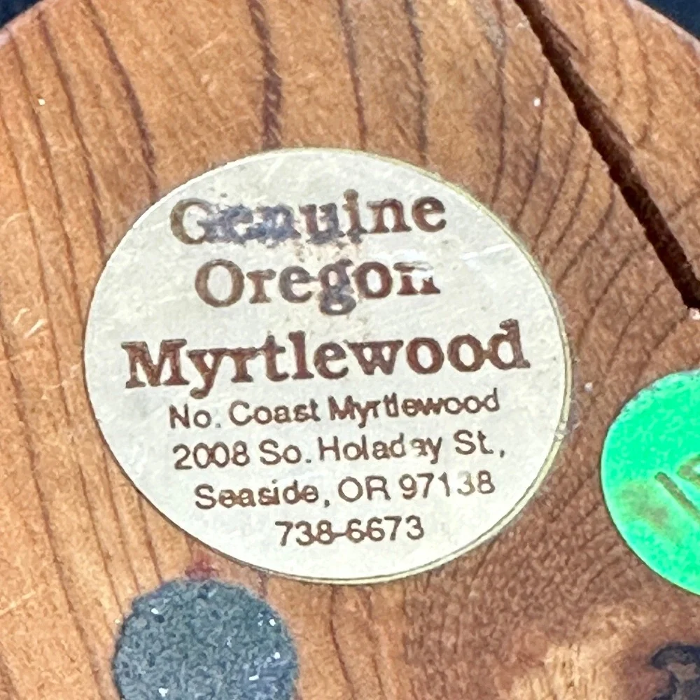 Oregon Myrtlewood Small Turned Wood Vase Toothpick Holder Seaside Oregon 3874